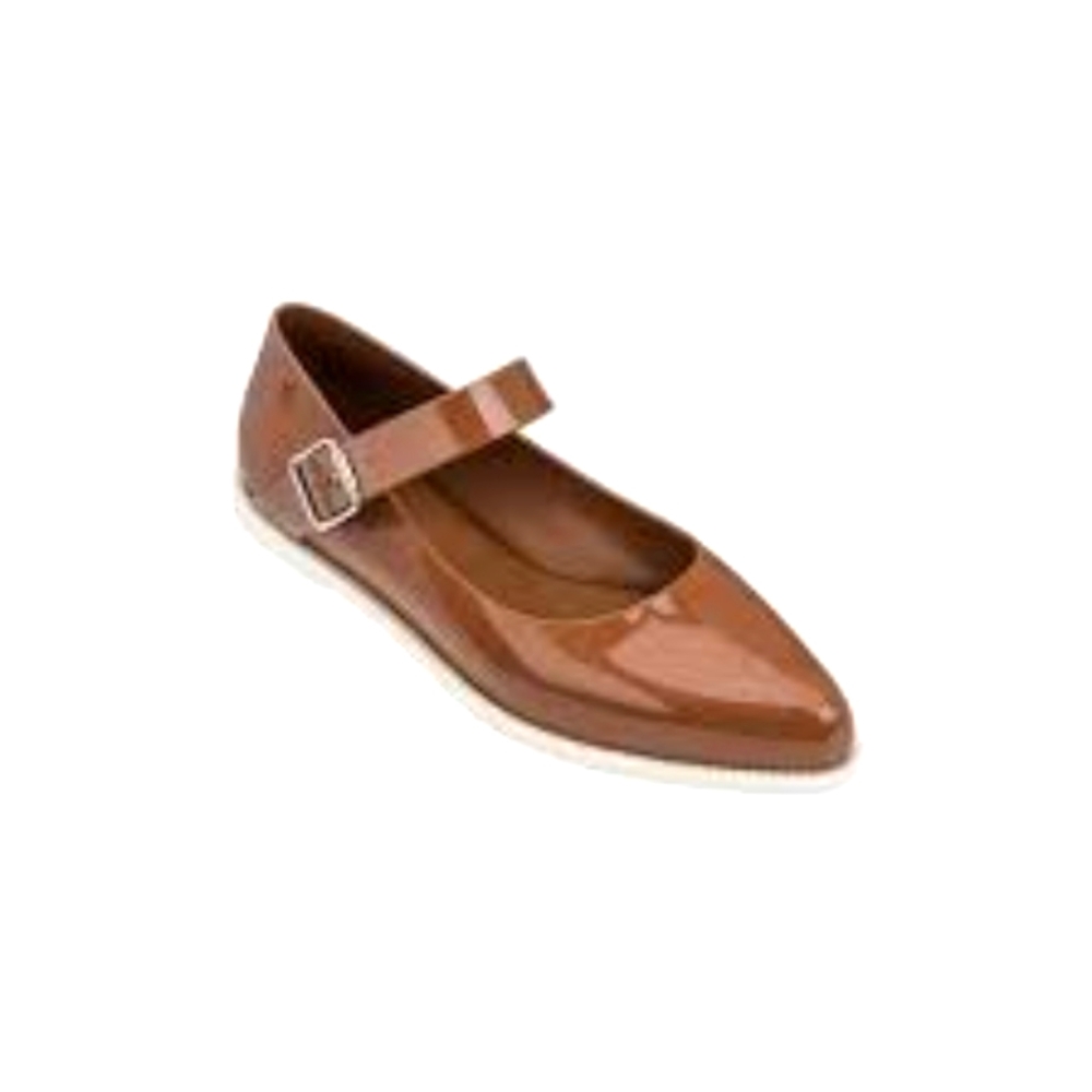 MELISSA Pointed Toe MaryJanes Flats Sz 9• Brown Jelly shoes Rubber PVC